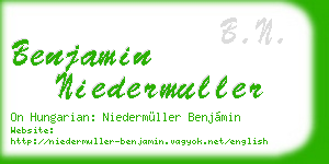 benjamin niedermuller business card